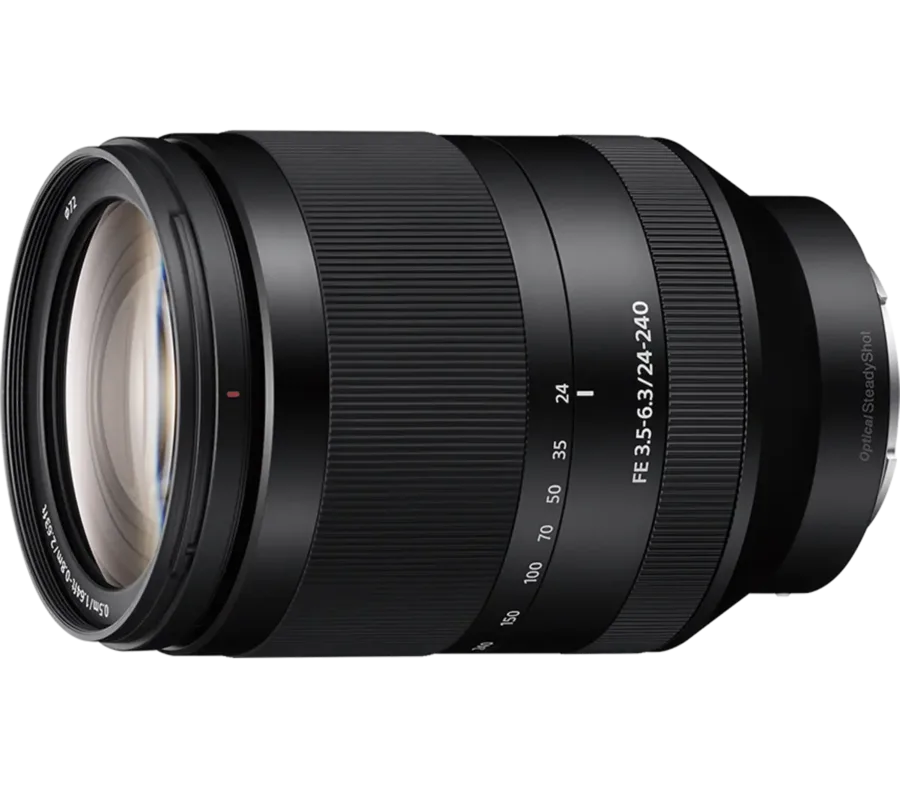 Zwarte Sony FE 24-240mm f/3.5-6.3 OSS zoomlens